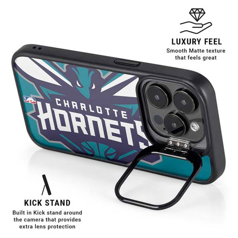 NBA Charlotte Hornets Large Logo iPhone 15 Pro Kickstand Case